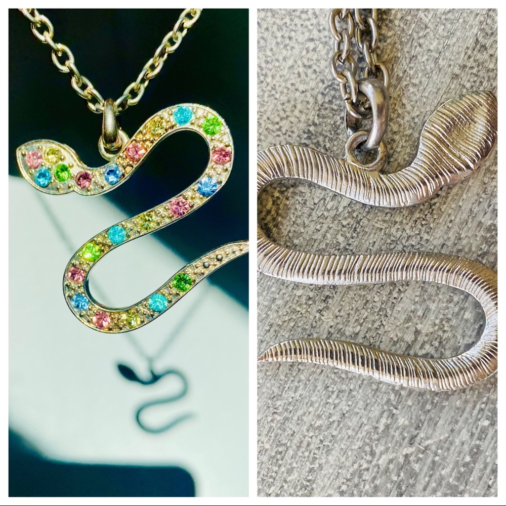 🐍 rhinestone snake necklace